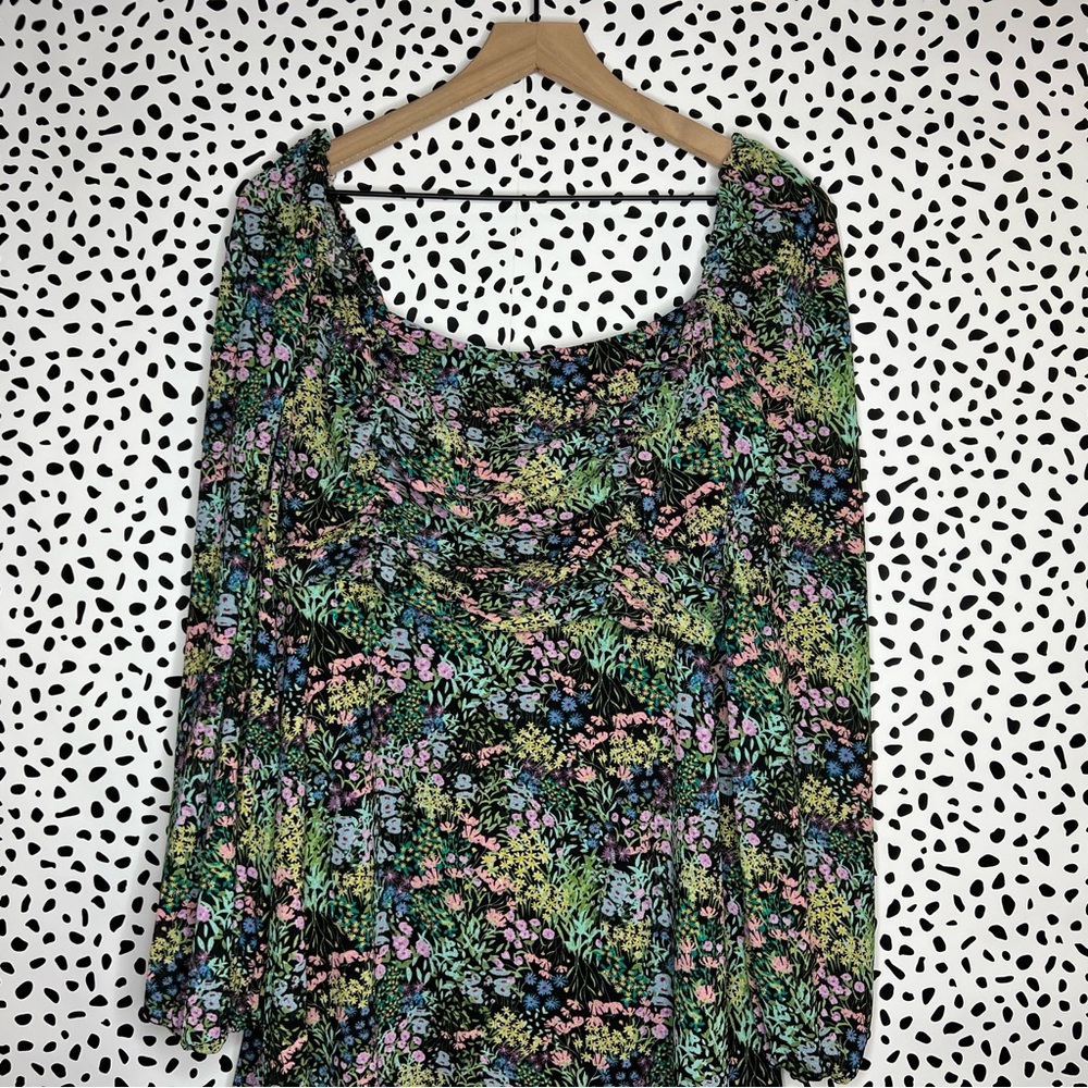 asos | ruched top floral dress